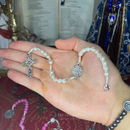 Santo Terço Compacto - Branco com Fecho de Pulseira (COMPRE 1 LEVE 2)