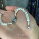 Santo Terço Compacto - Branco com Fecho de Pulseira (COMPRE 1 LEVE 2)