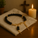 Terço de Pulso São Bento Cristal  - Folheado ®