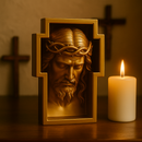 Adorno de Mesa Rosto de Cristo Dourado - Proteção no Lar®