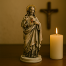 Imagem Sagrado Coração de Jesus Marmorizado 22cm - Decoração com Fé®