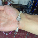 Santo Terço Compacto - Branco com Fecho de Pulseira (COMPRE 1 LEVE 2)