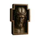 Adorno de Mesa Rosto de Cristo Prata - Proteção no Lar®