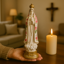 Imagem Nossa Senhora de Fátima Floral Rosa 19cm - Decoração com Fé®