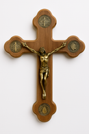 Crucifixo de Madeira com Medalhas Sacra 18cm®