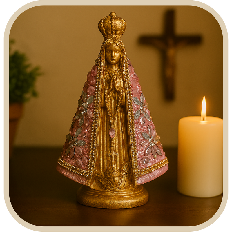 Imagem Nossa Senhora Aparecida com Pedraria 23cm - Decoração com Fé®