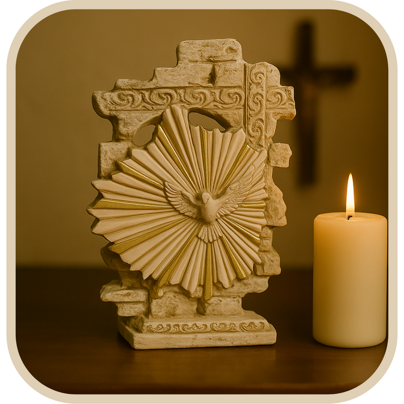 Adorno de Mesa Espírito Santo Rústico - Proteção no Lar®