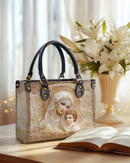 Bolsa Católica em Couro - Maria e o Menino Jesus