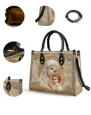 Bolsa Católica em Couro - Maria e o Menino Jesus