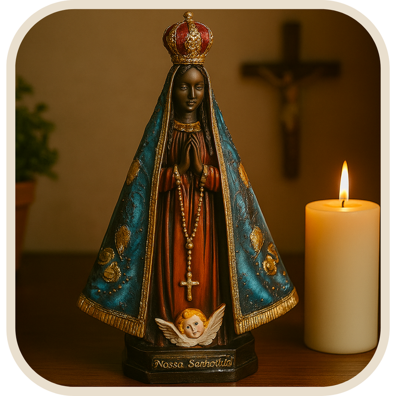 Imagem Nossa Senhora Aparecida Italiana 20cm - Decoração com Fé®