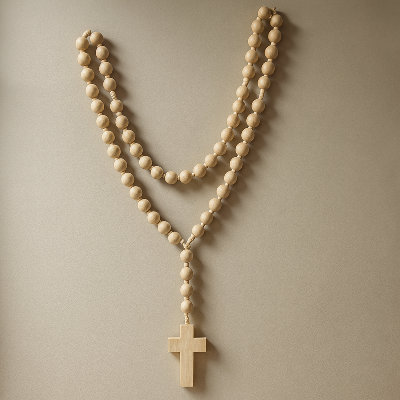 Terço Gigante de Parede Artesanal em Madeira 100cm®