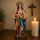 Imagem Sagrado Coração de Maria 20cm Resina - Decoração com Fé®