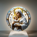 Decoração Católica Nossa Senhora com Menino Jesus Celestial