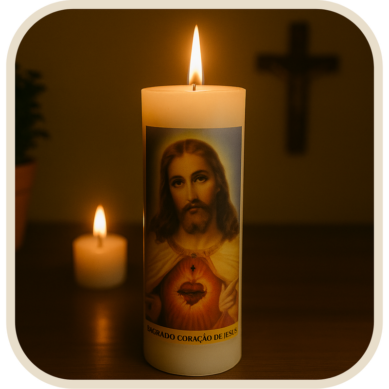 Vela Votiva Sagrado Coração de Jesus - Chamas da Alma®