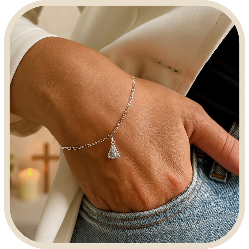 Pulseira Nossa Senhora Aparecida Prata 925 Legitima®