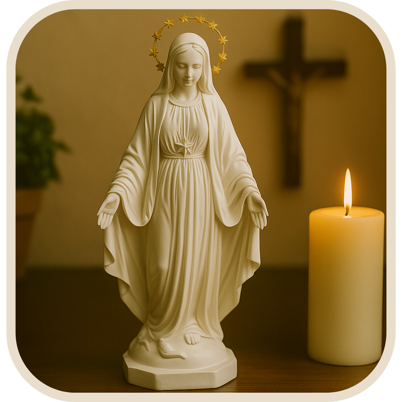 Imagem Nossa Senhora das Graças 23cm (Coroa Folheada de Ouro) - Decoração com Fé®