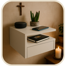 Suporte de Oratório Duplo Suspenso com Gaveta®