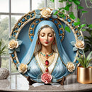 Decoração Católica Nossa Senhora Luxo com Pedras e Flores