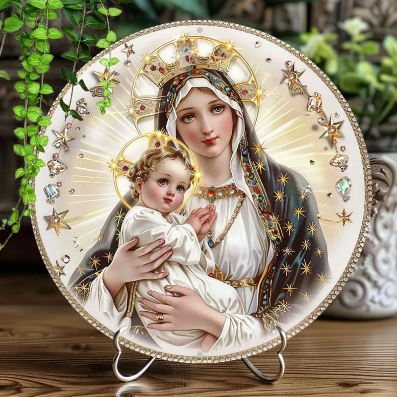 Decoração Católica de Nossa Senhora com Menino Jesus