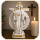 Imagem Jesus das Santas Chagas Dourado 20cm Resina   - Decoração com Fé®