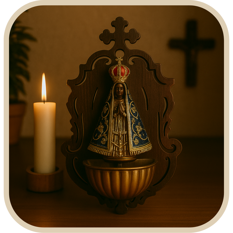 Porta Água Benta Nossa Senhora Aparecida de Bronze®