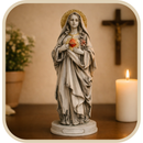 Imagem Sagrado Coração de Maria 22cm Marmorizado - Decoração com Fé®